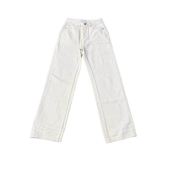 Vanilla-colored low-rise jeans
