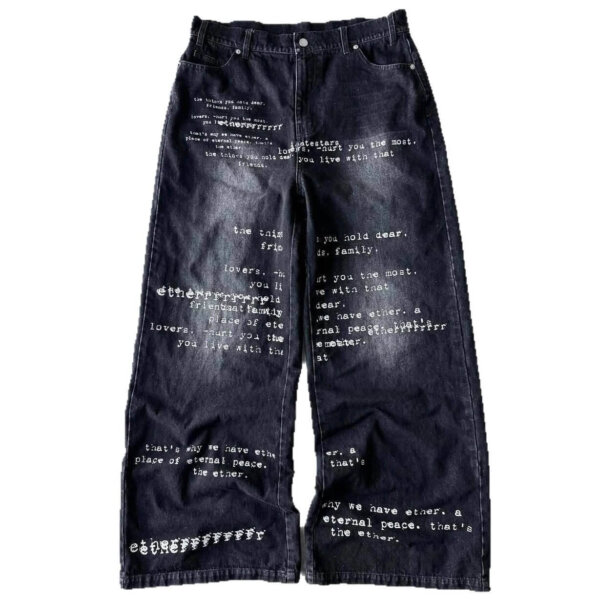 Printed letter jeans 2 styles