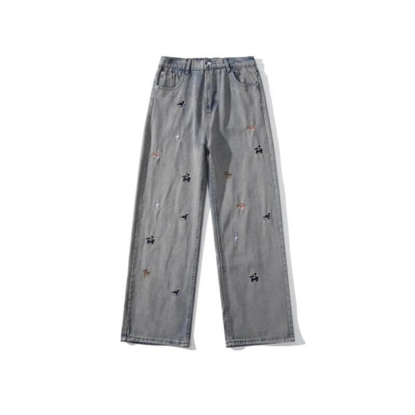 Jeans with puppy embroidery 2 styles