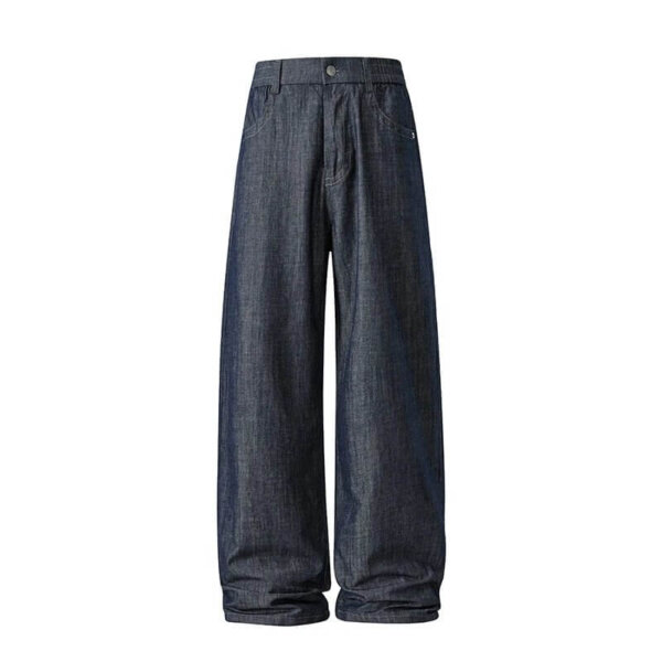 Straight-leg cotton-linen jeans