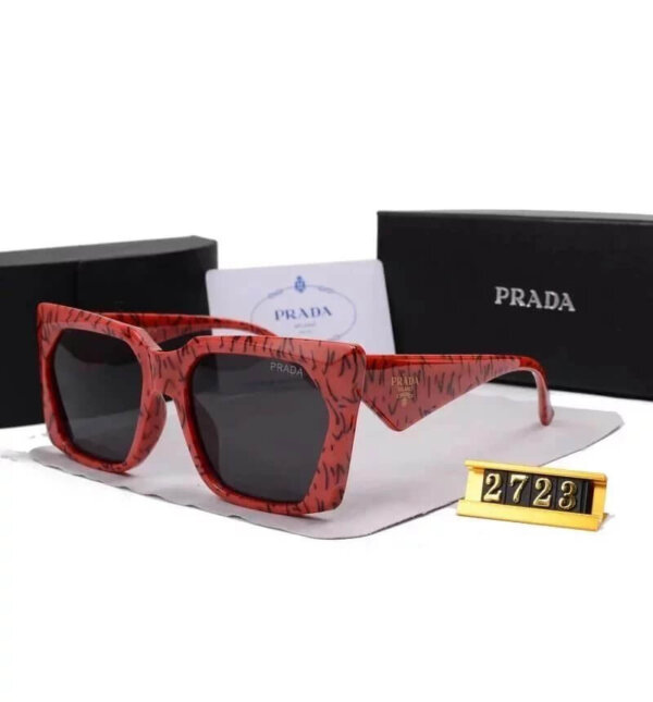 Prada Red-striped cat-eye sunglasses